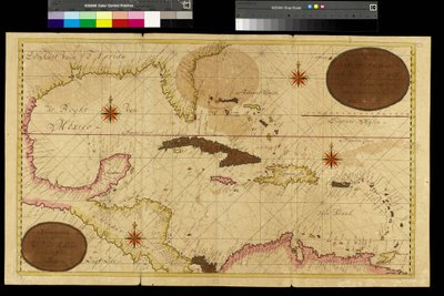 Map of the West Indies, Caribbean Sea, Antilles by Gerard van Keulen