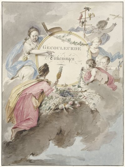 Title Page for Art Book with Colored Drawings by Gerard van Nijmegen