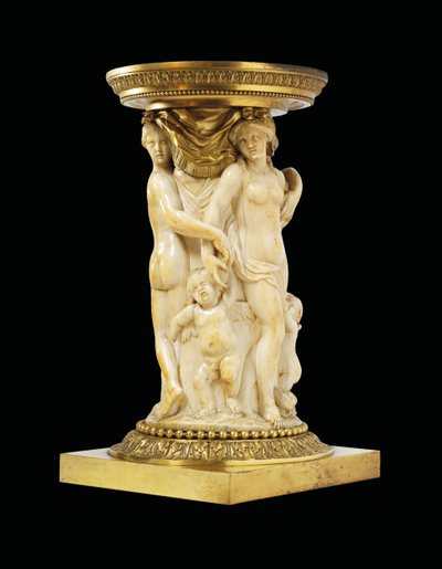 Cylindrical Carved Ivory Tankard Sleeve of the Three Graces by Gerard van Opstal