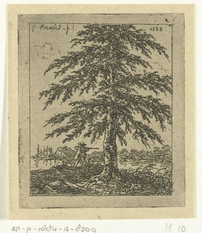 Landscape with Beech and Hunter by Gerardus Emaus de Micault