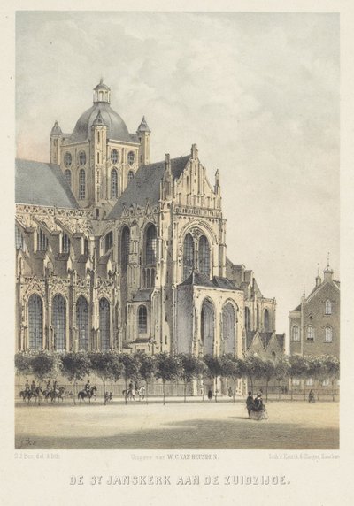The St. Janskerk in Den Bosch The St. Janskerk on the south side (title on object) by Gerardus Johannes Bos