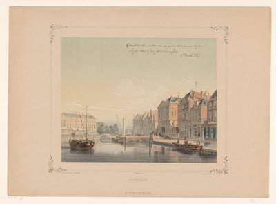 View of the Aalmarkt in Leiden by Gerardus Johannes Bos