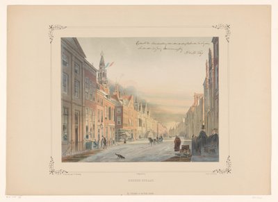 View of the Breetraat in Leiden by Gerardus Johannes Bos
