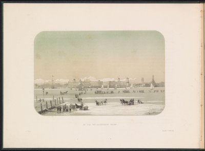 Ice Fun on the Maas in Rotterdam, Seen from Katendrecht, 1855 by Gerardus Johannes Bos