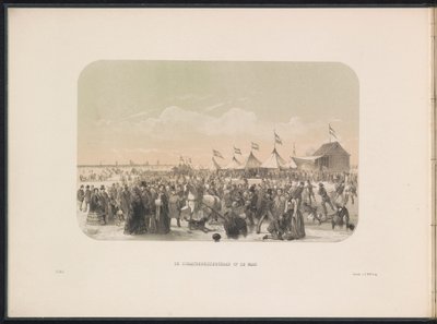 Skating on the Maas in Rotterdam, 1855 by Gerardus Johannes Bos