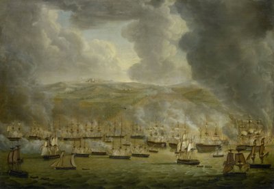 The Attack of the Combined Anglo-Dutch Squadron on Algiers, 1816 by Gerardus Laurentius Keultjes