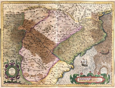 Aragon and Catalonia, Spain (engraving) by Gerardus Mercator