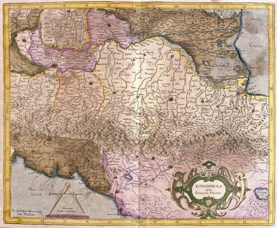 Romagna with Parma, Italy (engraving) by Gerardus Mercator