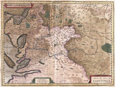 Saintonge with La Rochelle and Ile Oleron, France (engraving) by Gerardus Mercator