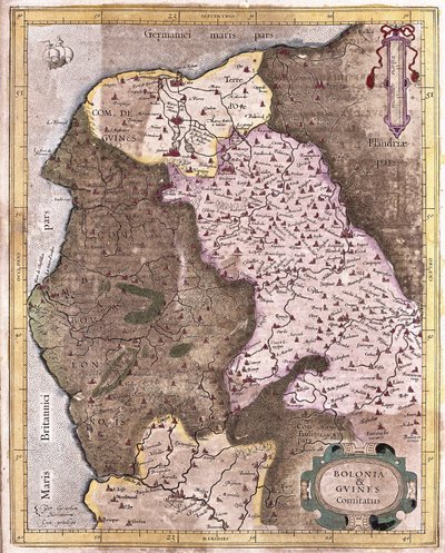 The coastline from Berck to Gravelines, Belgium (engraving) by Gerardus Mercator