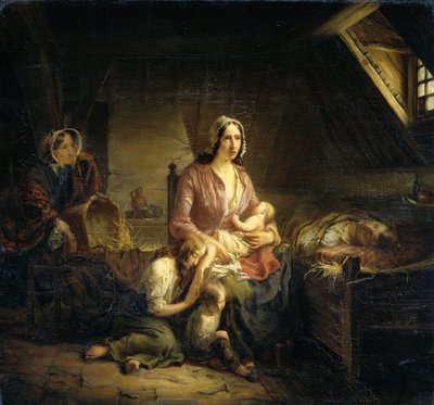 A Rich Lady Visits a Poor Family by Gerardus Terlaak