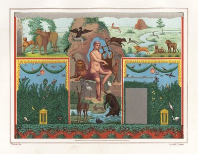 Wall painting of Orpheus with lyre from the viridarium (garden) of the House of Vesonius Primus, a fuller by Geremia Discanno