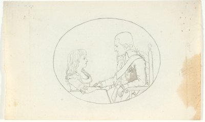 Crown Prince Frederik with the Crown Prince (Chr. VIII) by Gerhard Ludvig Lahde