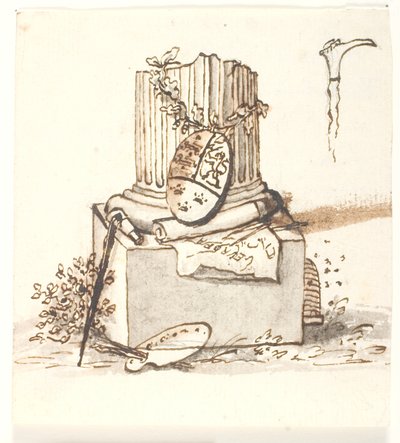 A Broken Column by Gerhard Ludvig Lahde