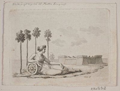 Reclining Woman by the Fort by Gerhard Ludvig Lahde