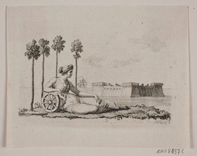 Lying Woman by the Fort by Gerhard Ludvig Lahde