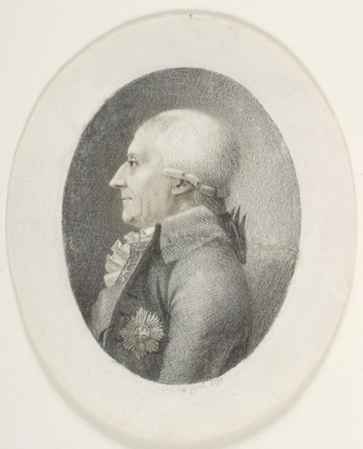 Portrait of A.P. Bernstorff, Count, Prime Minister (1735-1797). Bust. Profile to the Left by Gerhard Ludvig Lahde