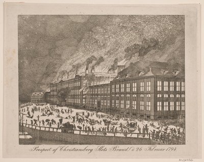 View of the Fire at Christiansborg Palace on February 26, 1794 by Gerhard Ludvig Lahde