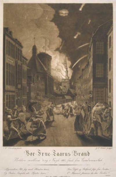 The Fire of the Tower of the Church of Our Lady by Gerhard Ludvig Lahde