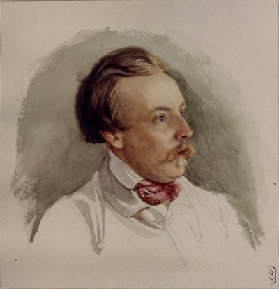 Portrait of the painter Alexander von Kotzebue 1815-1889, 1840s by Gerhard Wilhelm Reutern von
