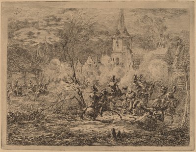 Capture of a Village by Gerhardus Emaus de Micault