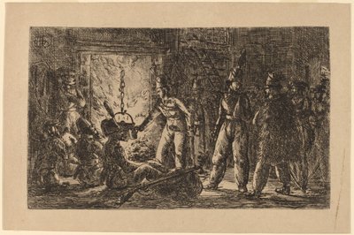 Cossacks Before a Fireplace by Gerhardus Emaus de Micault