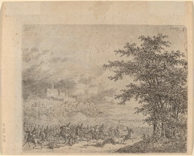 The Affair near Konigstein (verso) by Gerhardus Emaus de Micault
