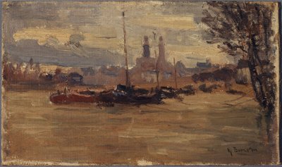 The Seine at Pont des Invalides (Floods of 1910) by Germain Eugene Bonneton
