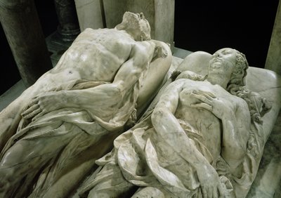 Tomb of Catherine de Medici and Henri II, detail of the effigies of Catherine and Henri, 1562-73 by Germain Pilon