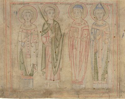 Saints Cyprian, Vitus, Stephan, and Cornelius by German 12th Century