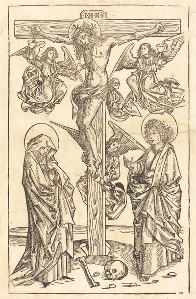 Christ on the Cross with Angels by German 15th Century