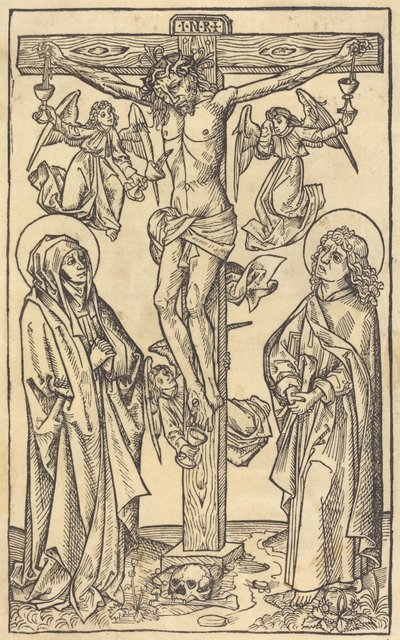 Christ on the Cross with Angels by German 15th Century