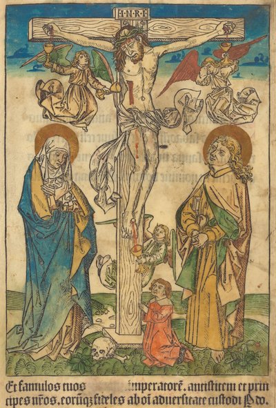 Christ on the Cross with Angels by German 15th Century