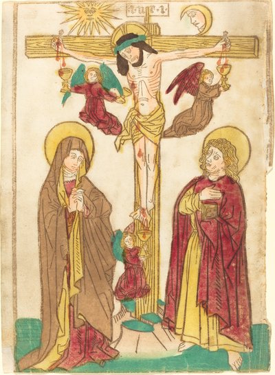 Christ on the Cross with Angels by German 15th Century