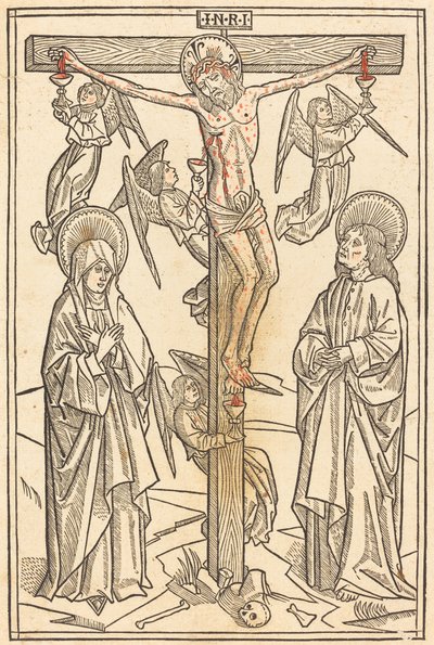 Christ on the Cross with Angels by German 15th Century