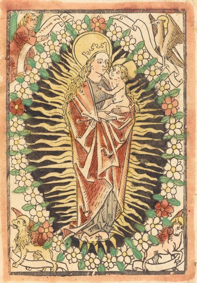 Madonna and Child in a Rosary by German 15th Century