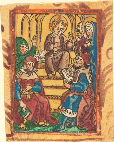 The Twelve Year Old Jesus in the Temple by German 15th Century