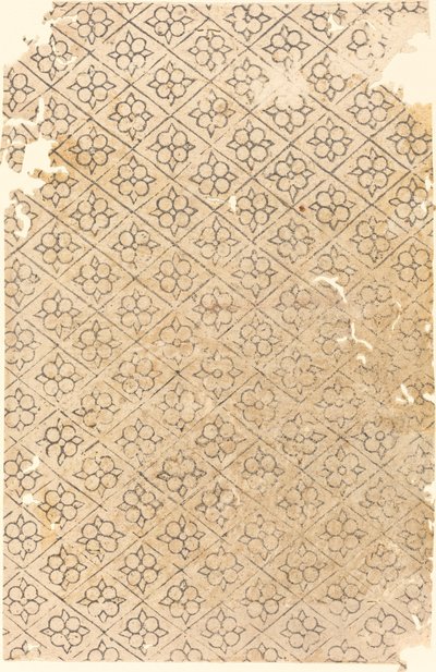 Sheet with Flower and Diamond Pattern by German 16th Century