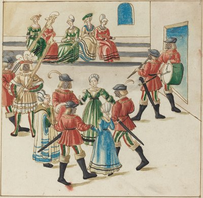 Three Couples in a Circle Dance by German 16th Century