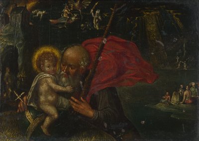 Saint Christopher Carrying the Infant Christ by German Master