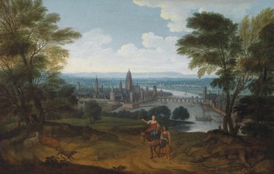 View of Frankfurt am Main from the west by German Master