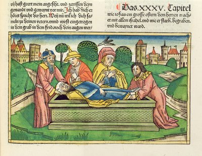 2 Chronicles 35:24 Burial of Josiah, from the Nuremberg Bible by German School
