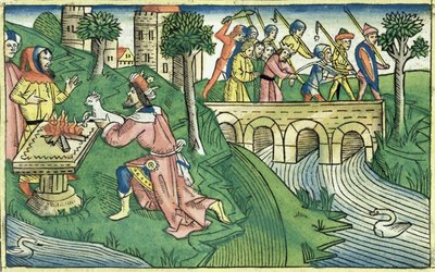 2 Kings 16:9-16 The people of Damascus are taken captive, from the Nuremberg Bible by German School