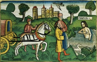 2 Kings 5:14 The cleansing of Naaman, from the Nuremberg Bible by German School