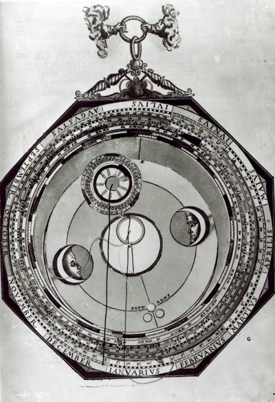 A Volvelle, possibly showing the cycles of the Moon, after an illustration from Astronomicon Caesareum by Petrus Apianus, 1540 by German School