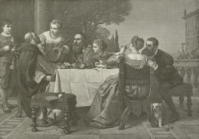 A fete at the house of Titian by German School