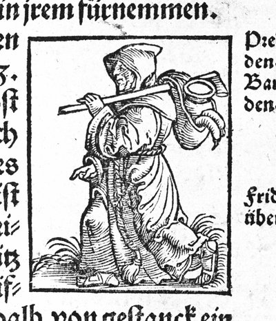 A pilgrim on the road - in “Den Edlen Strengen besten fromen”, Johann Stumpff by German School
