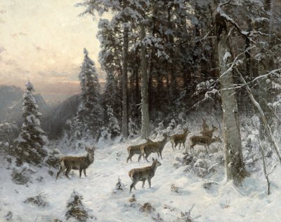A Winter Evening in the Black Forest, c.1880 by German School