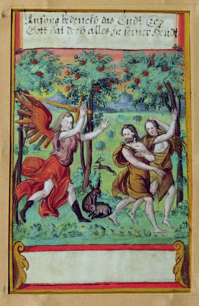 Adam and Eve Expelled from the Garden of Eden, c.1640 by German School
