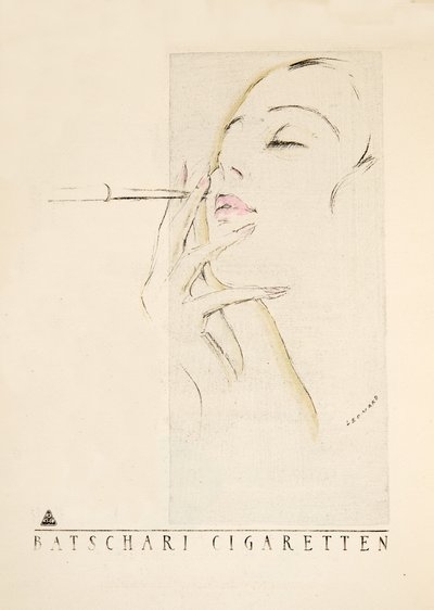 Advertisement for Batschari Cigarettes, from Styl, published 1922 by German School